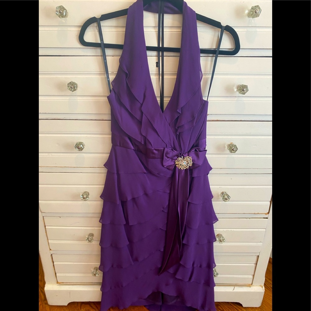 Tadishi silk blend purple dress